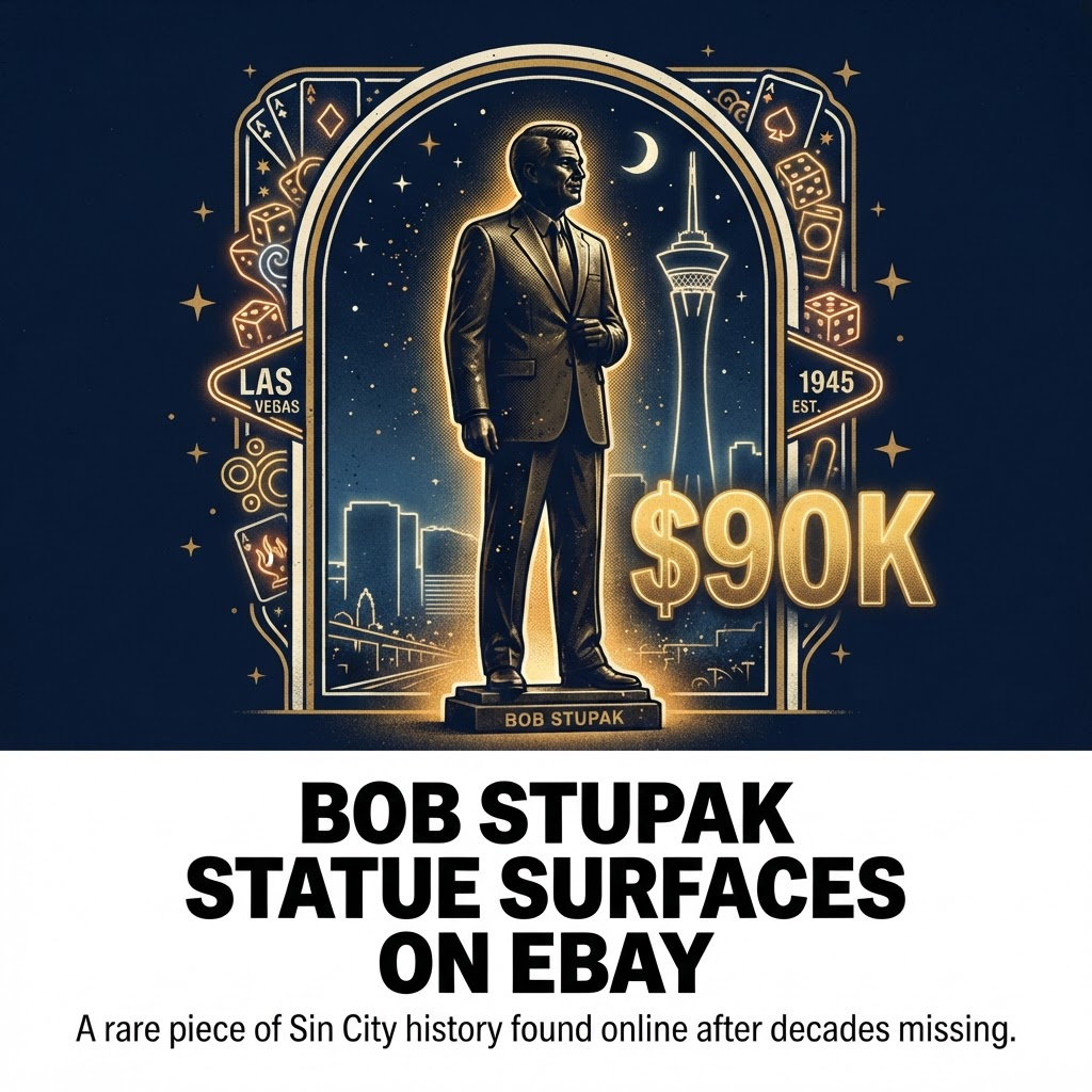Historic Bob Stupak Stratosphere Statue Surfaces on eBay, Valued at $90K