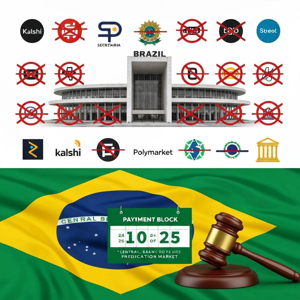 Brazil Blocks 27 Prediction Market Platforms Including Kalshi and Polymarket — Effective May 4, Central Bank Deadline of May 25 for Bank Enforcement Norms