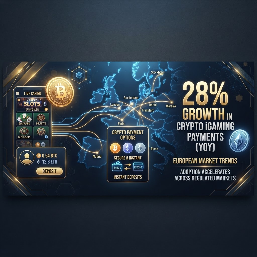 Crypto Payments Now Accepted by 28% of European iGaming Operators as Regulatory Clarity Accelerates Adoption