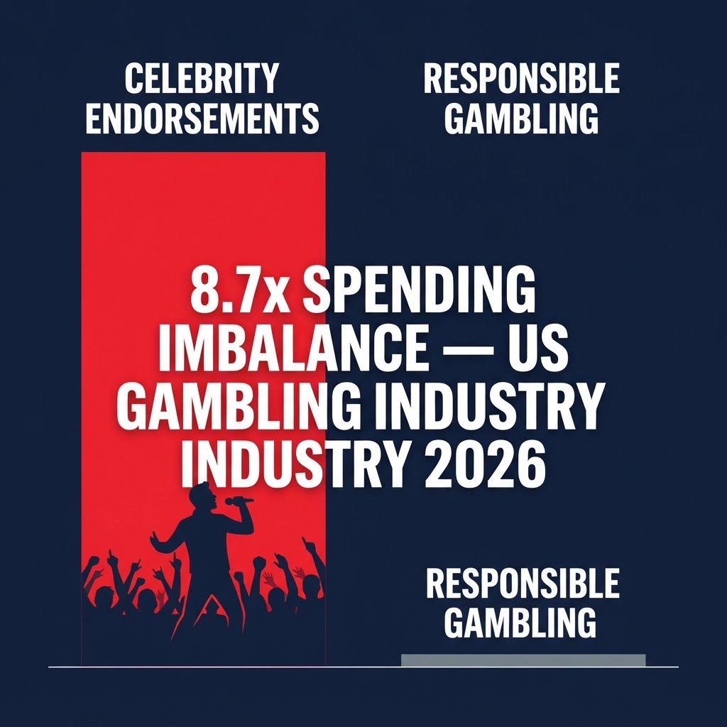 Gambling Industry Spends 8.7x More on Celebrity Ads Than Responsible Gambling 2026