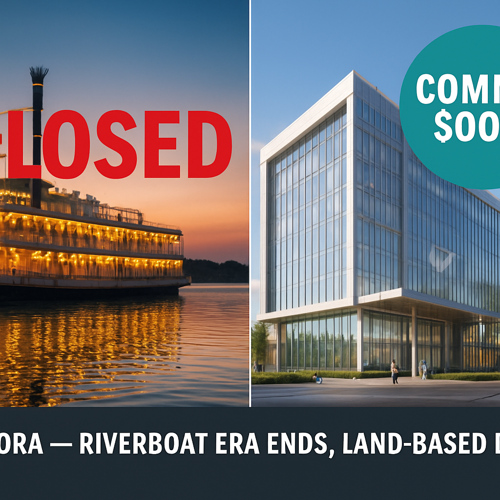 Hollywood Casino Aurora Riverboat Permanently Closes as $360M Modern Land-Based Property Prepares to Open in Illinois