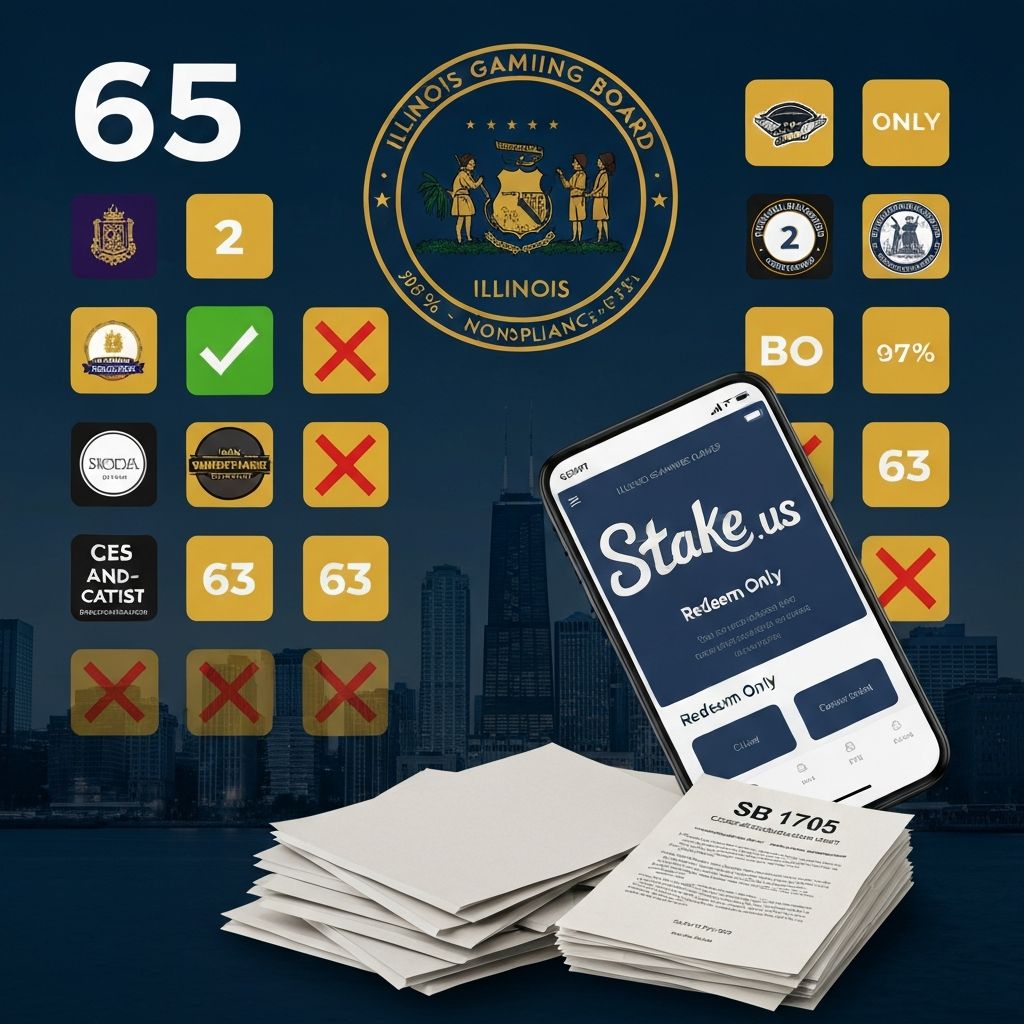Stake.us Exits Illinois on May 19 as Only 3% of 65 Sweepstakes Operators Comply With Illinois Gaming Board Cease-and-Desist Orders