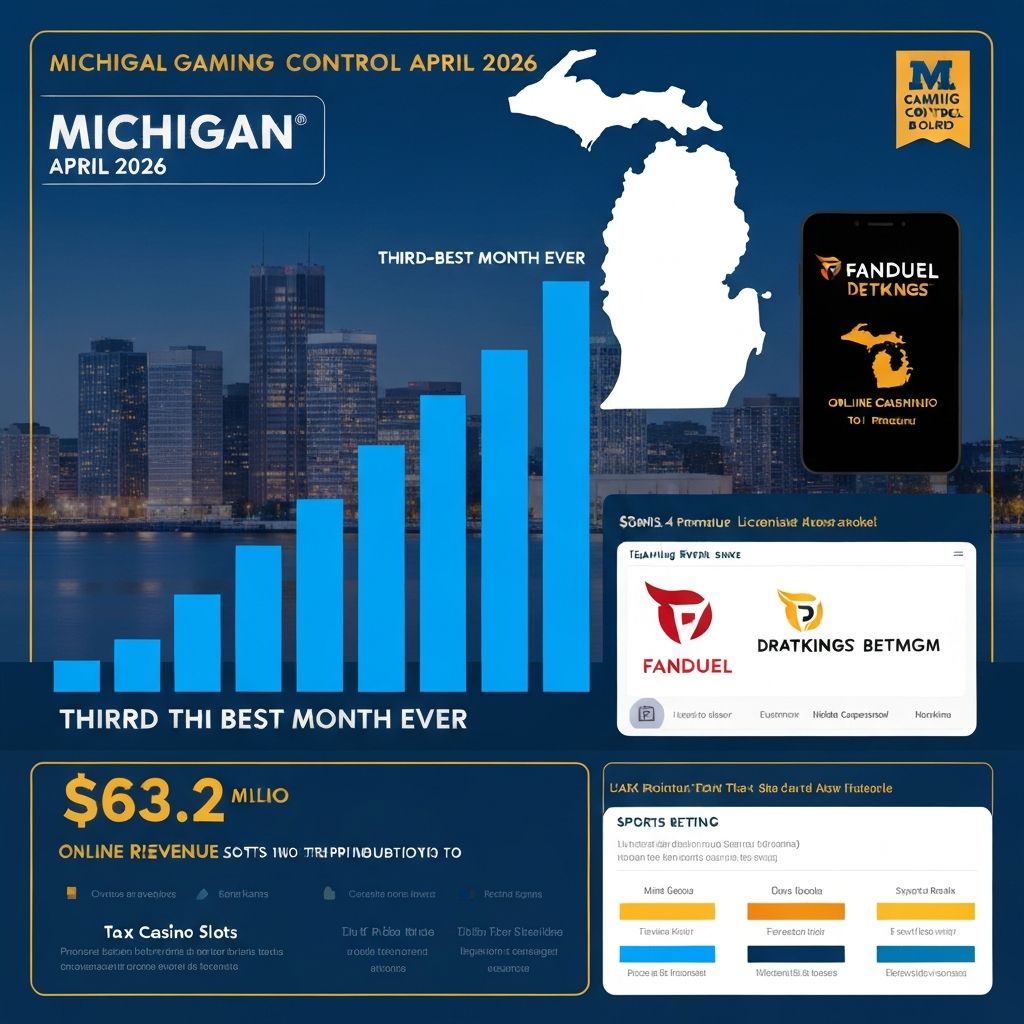 Michigan Online Casino Revenue Reaches $303.4M in April 2026 — Third-Best Month in Market History, Up 22.3% Year-on-Year