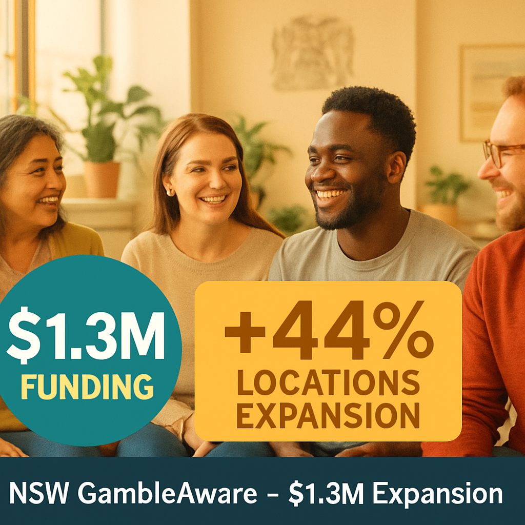 NSW Boosts GambleAware Funding by A$1.3 Million to Expand Problem Gambling Support Network by 44% Across the State