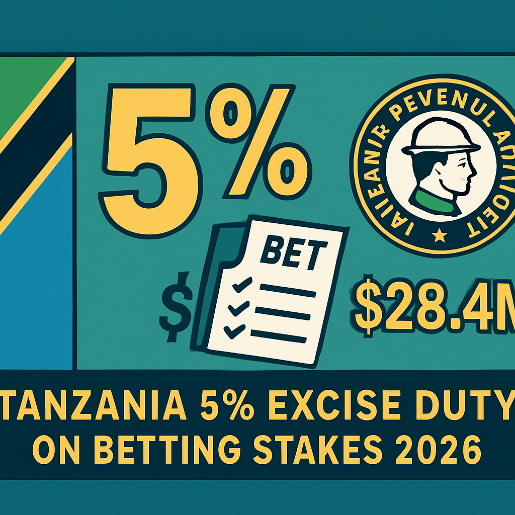 Tanzania Introduces 5% Excise Duty on Betting Stakes in 2026